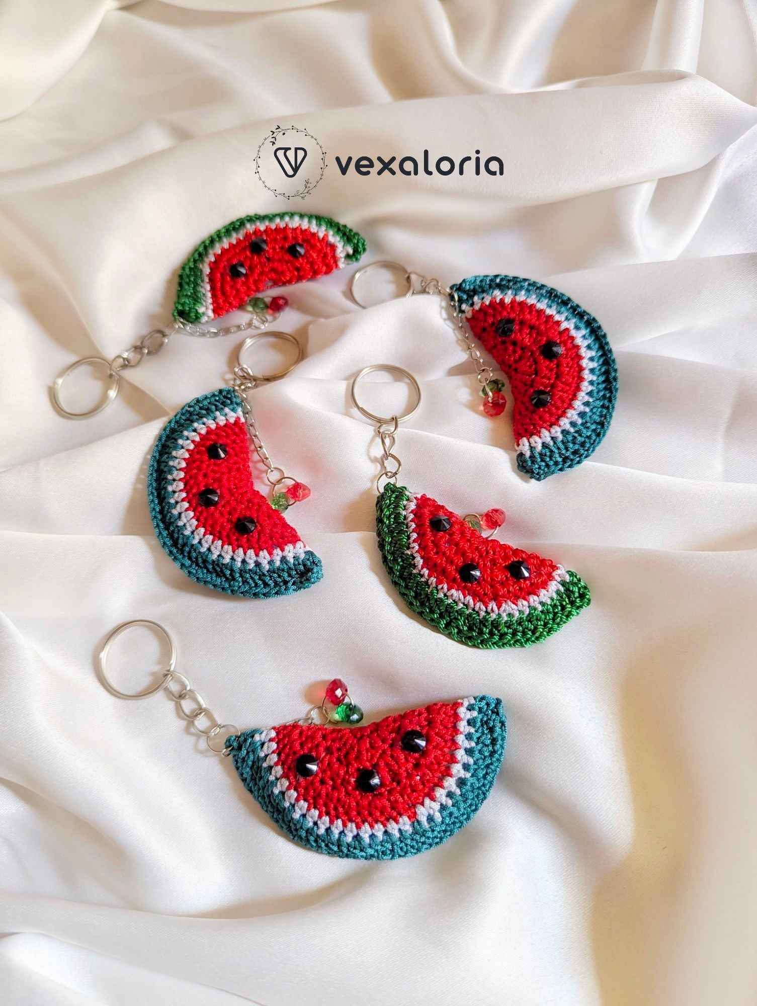 ✊ Vexaloria Handmade Crochet Resistance Keychain ❤️💚🖤🤍
