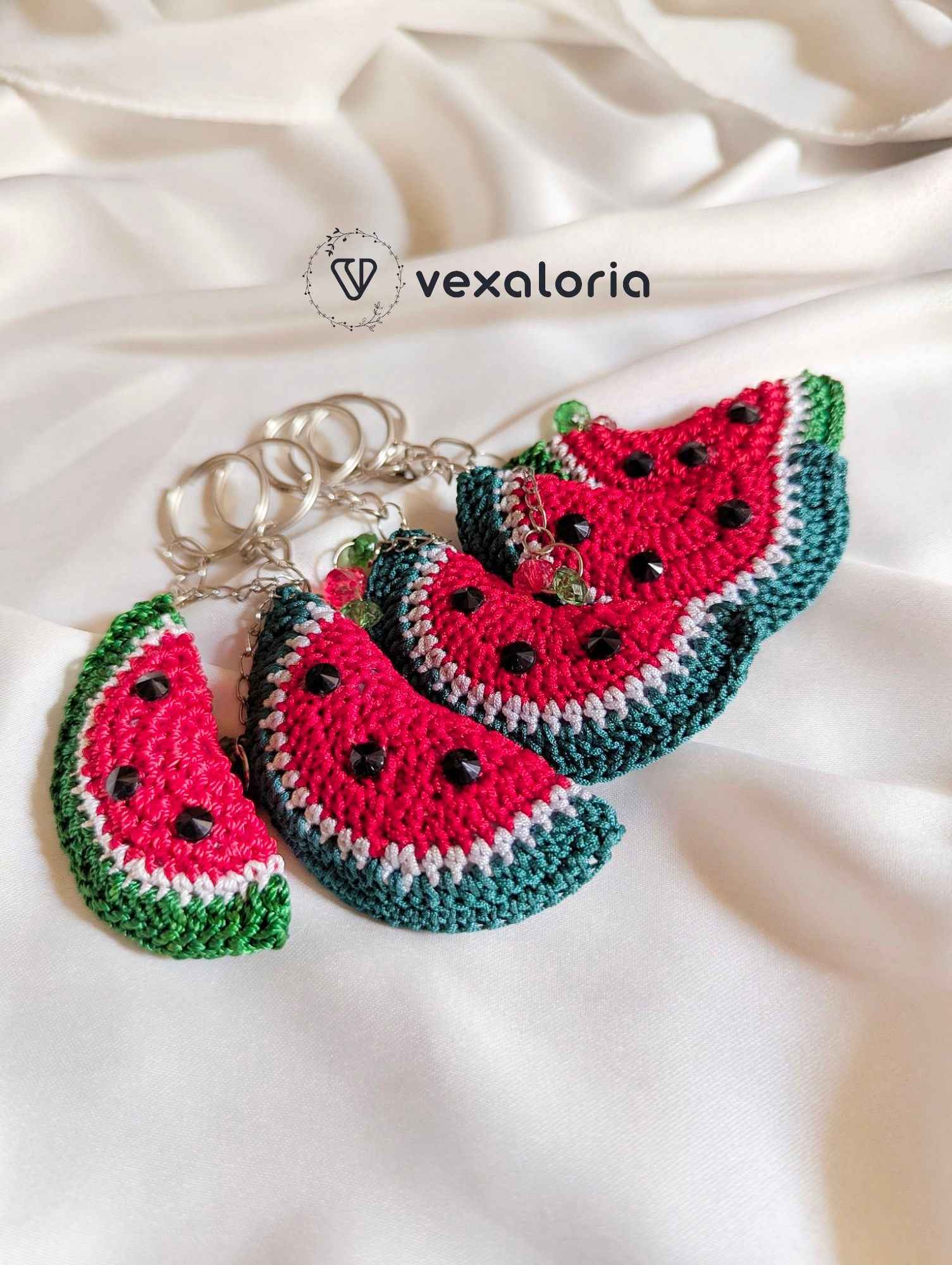 ✊ Vexaloria Handmade Crochet Resistance Keychain ❤️💚🖤🤍