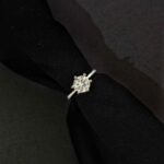 Beautiful Classic Design 6 Claw Setting Rings Flower Basket Silver Ring for girls / women Beautiful Luxury ring