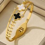 Black and White Stainless Steel Clover Lux