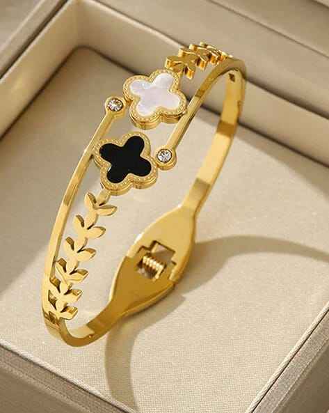 Black and White Stainless Steel Clover Lux