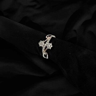 Silver and Golden 925 Sterling Open Adjustable Ring Zircon Fashion Ring for girls / Women