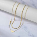 Stainless steel double layer love necklace women's fashion sense collarbone chain necklace jewelry
