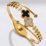 Black and White Stainless Steel Clover Lux