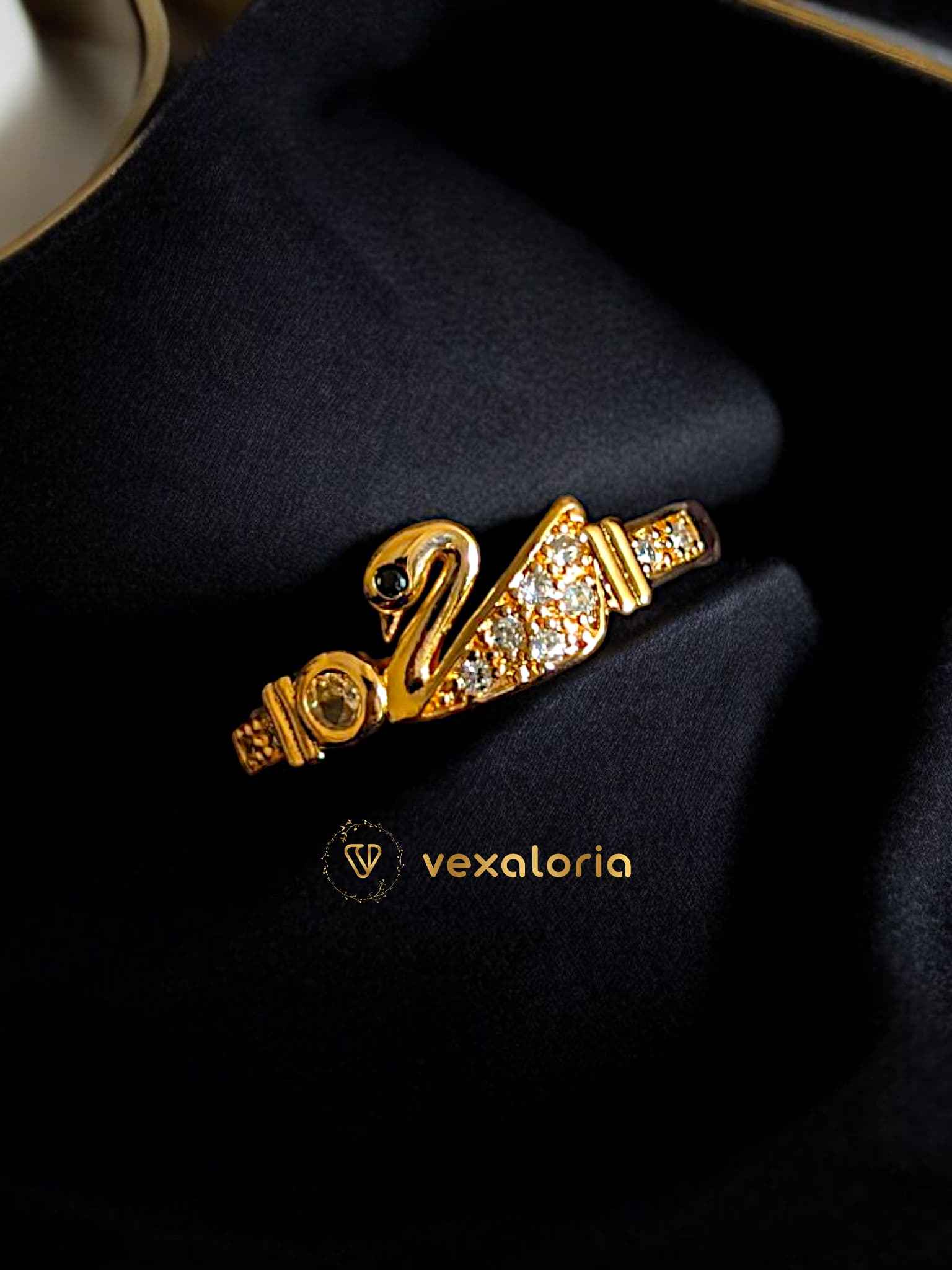 Swan Ring High Quality gold Plated Fashion Jewelry Cuff Bracelet Women Girls Gifts