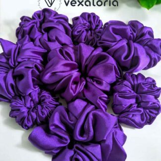 Plum Whirl Dark Purple Scrunchies