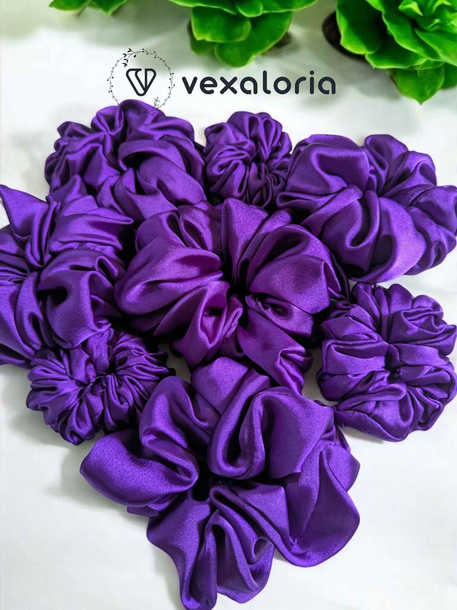 Plum Whirl Dark Purple Scrunchies