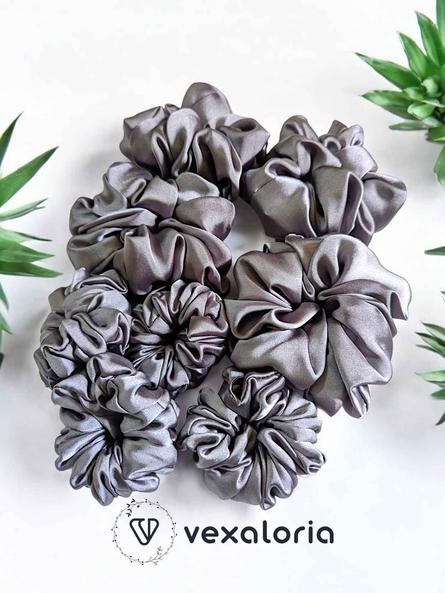 Ashy Dash Grey Scrunchies