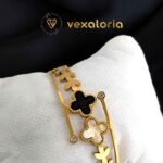 Black and White Stainless Steel Clover Lux