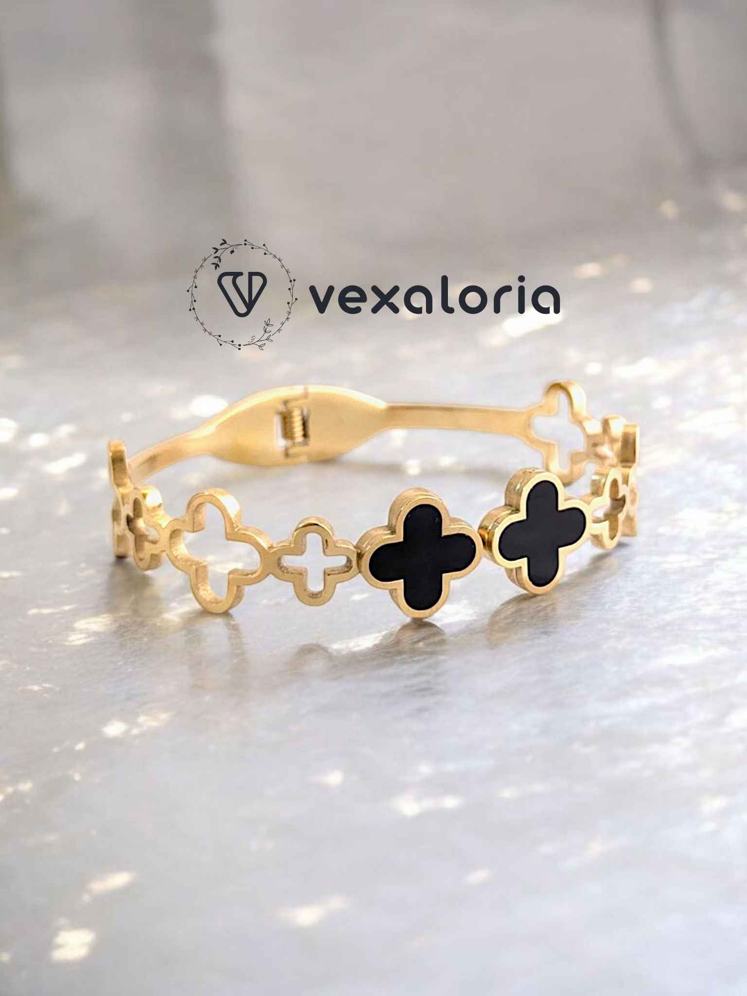 Double Clover Stainless Steel Bracelet/cuff