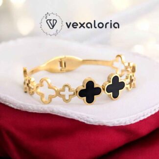 Double Clover Stainless Steel Bracelet/cuff