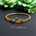 Luxury Duck style zircon studded bracelet (kara) with Ring for girls and women