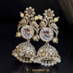 Beautiful Silver Peacock Jhumka