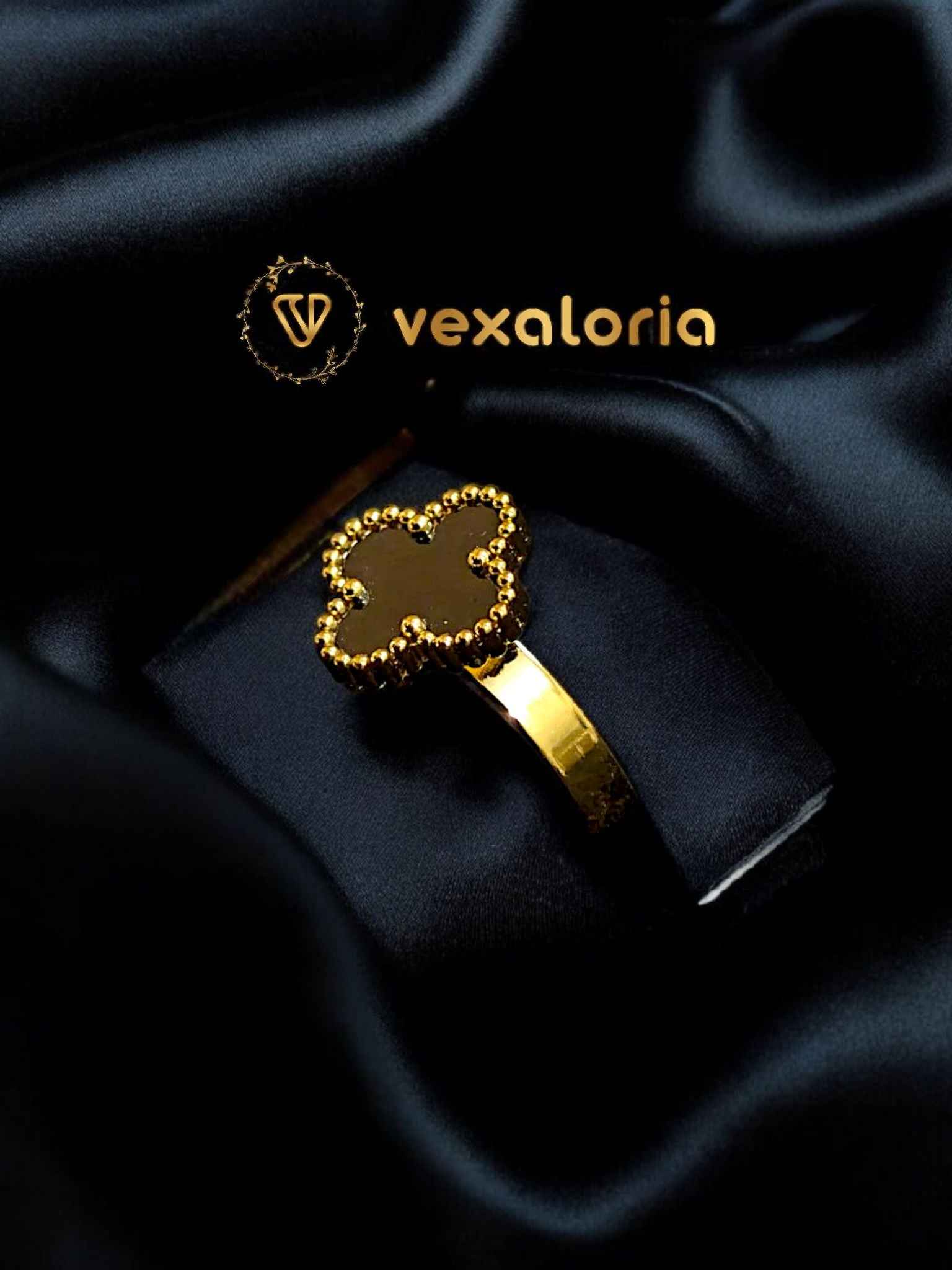 Premium Stainless Steel Brand Inspired Clover van clef Ring