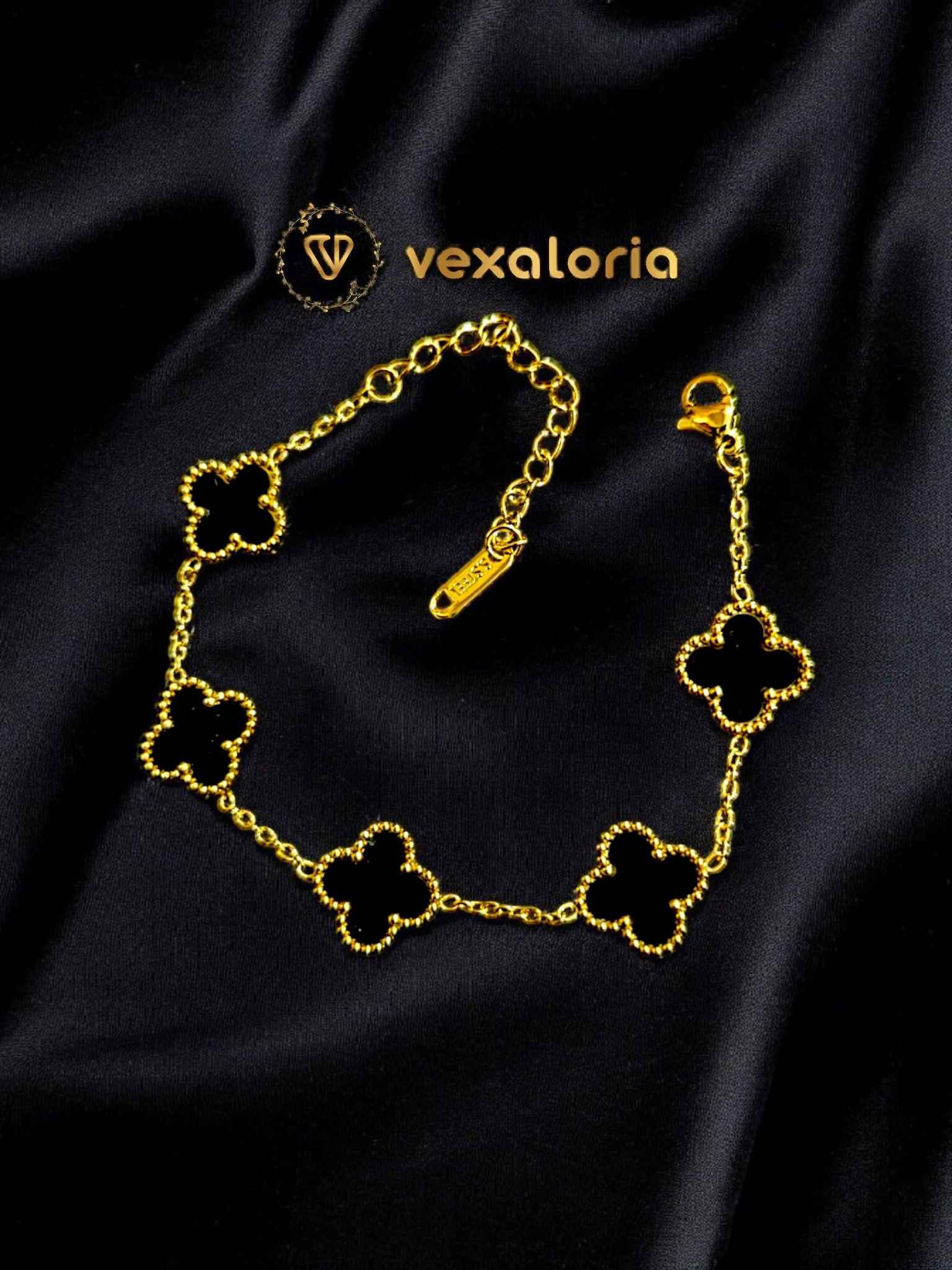 Clover Stainless Steel Bracelet - Van clef Onyx Bracelet