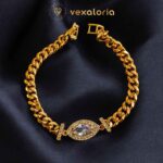 Beautiful Gold Plated Zircon Bracelet high quality Luxury item for girls / women