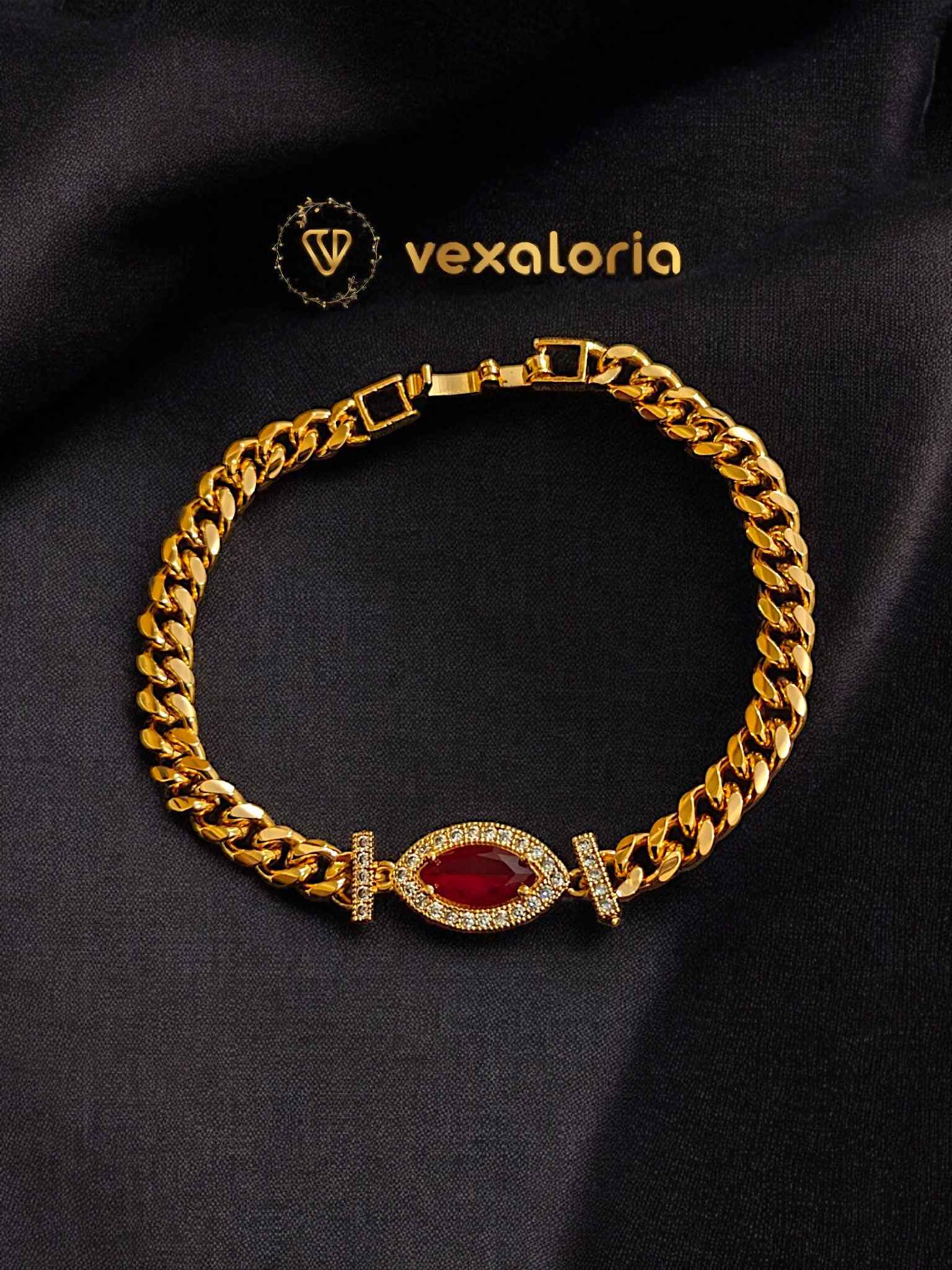 Beautiful Gold Plated Zircon Bracelet high quality Luxury item for girls / women