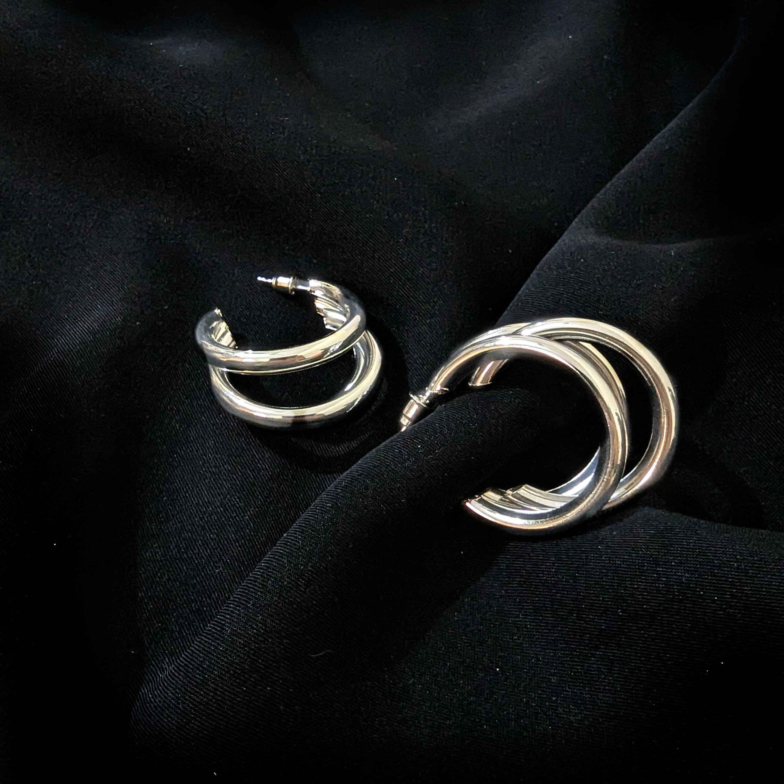 Round Silver Earrings