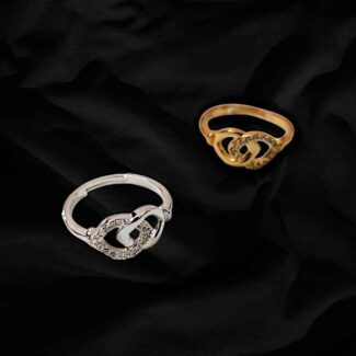 Vintage glamor Zircon Fashion Ring in Silver and golden for girls / women for everyday use