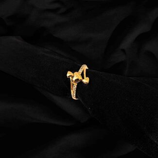 Fashion 925 Silver and golden elegant triple heart Zircon Fashion Ring for girls / women for everyday wear